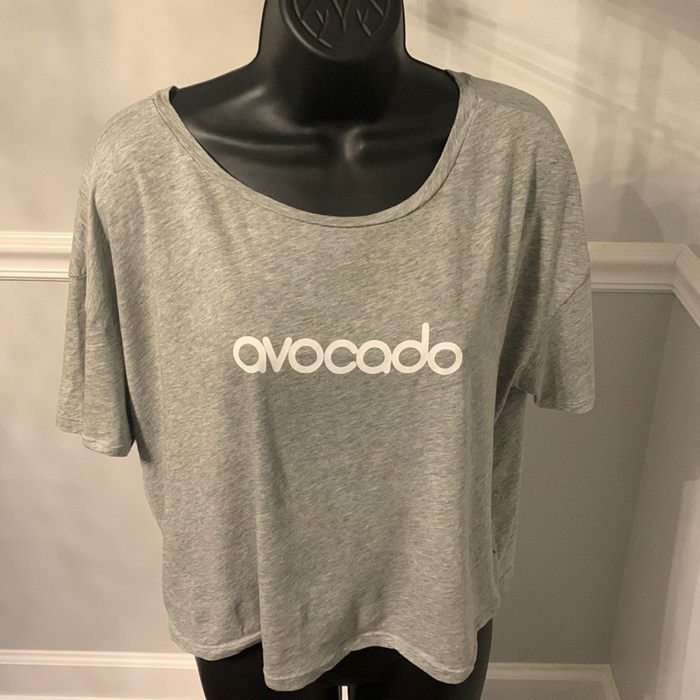 Avocado Gray Heather Crop Tee OS NWT - Picture 1 of 8